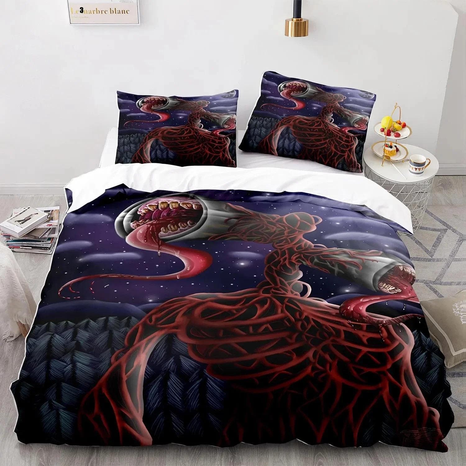 3D Print Siren Head Bedding Set Duvet Cover Bed Set Quilt Cover Pillowcase Comforter king Queen Size Boys Adult Bedding Set 70x133cm 2pcs