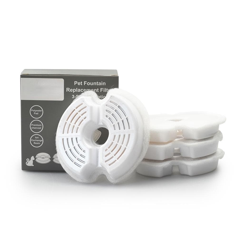 Pet Cat Water Dispenser Replacement Cartridge 4Pcs/Set white