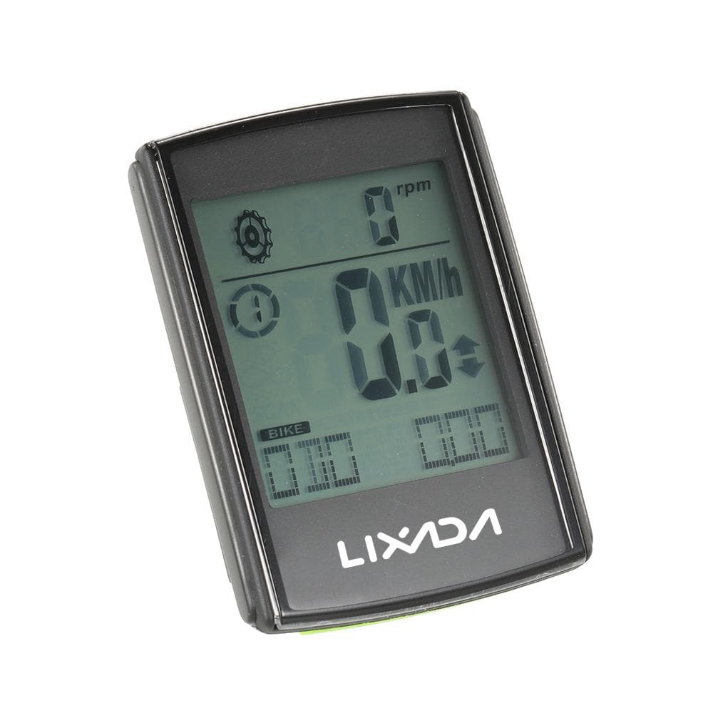 Lixada Multifunctional 2-in-1 Wireless LCD Bicycle Cycling Computer Speed Cadence Water-resistant black