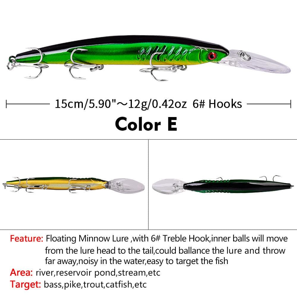 Minnow Fishing Lure Floating Hard Bait Wobbler Jig Bait Crankbait Carp Striped bass Pesca Fishing Tackle