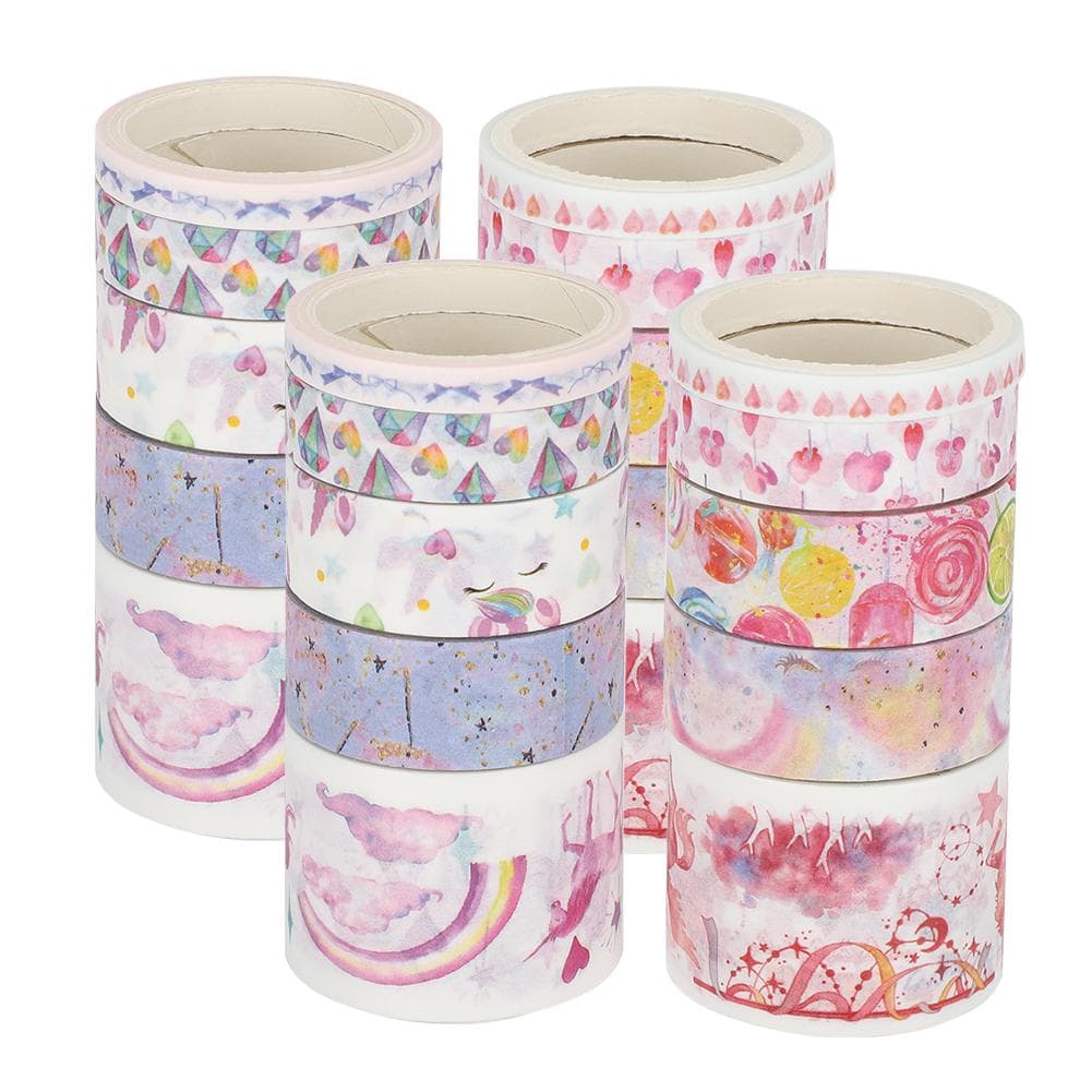 2Boxes Tape Unicorns Pattern Paper Masking Sticker for DIY Decoration Craft Scrapbook Stationery