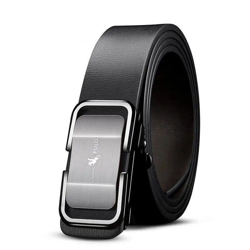 Paul Belt Men Leather Automatic Buckle Belt Pure Cowhide Young People Casual Personality Korean Version of The Trend of The Trouser Belt 105cm