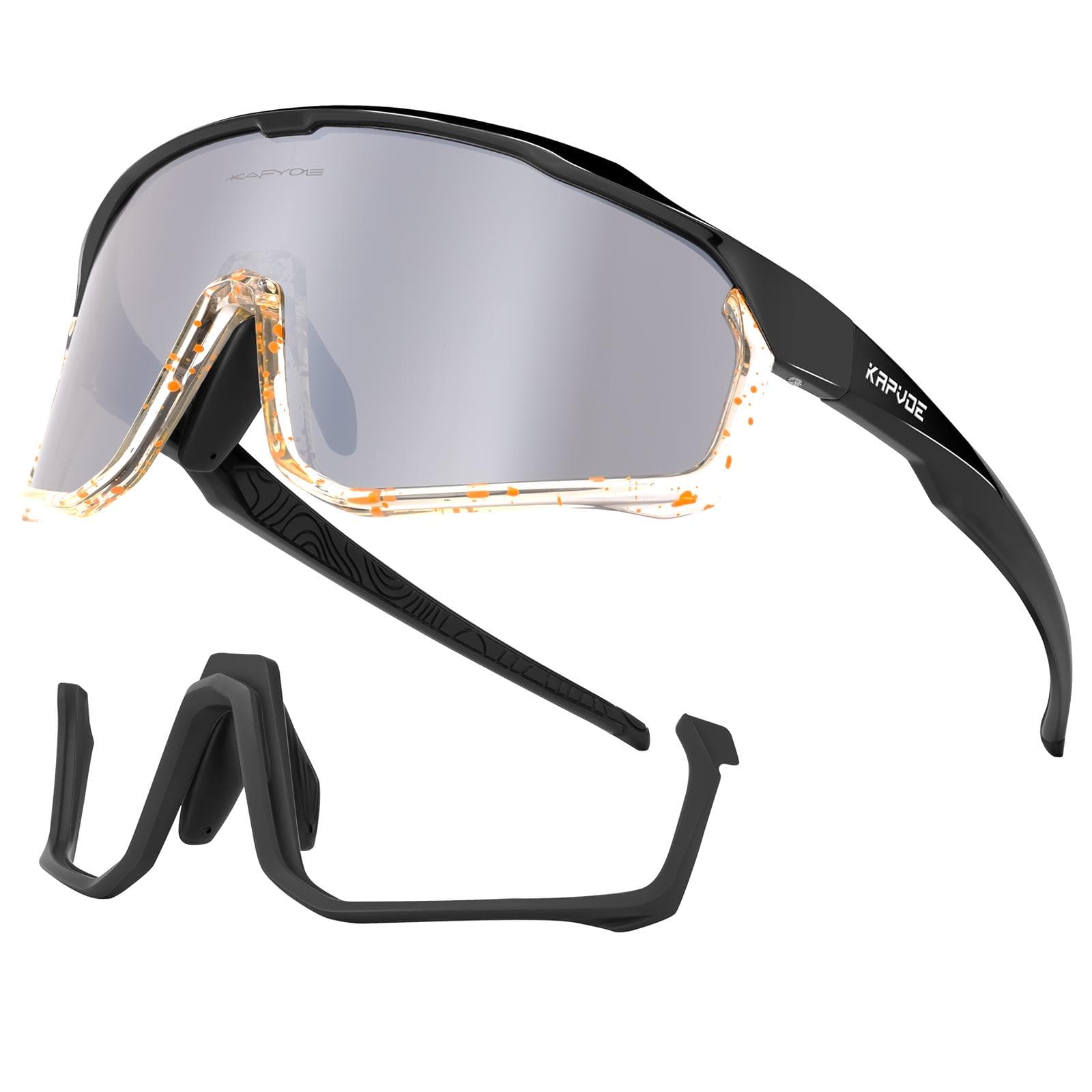 Kapvoe UV400 Cycling Sunglasses for MTB Bike Sports Outdoor Running Bicycle Driving Riding Eyewear Lightweight Durable 1LENS