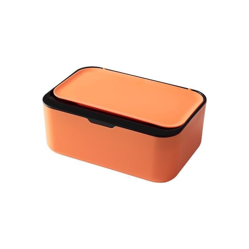 Wet Wipes Dispenser Tissue Box Holder Baby Wipes Storage Box with Lid black/orange