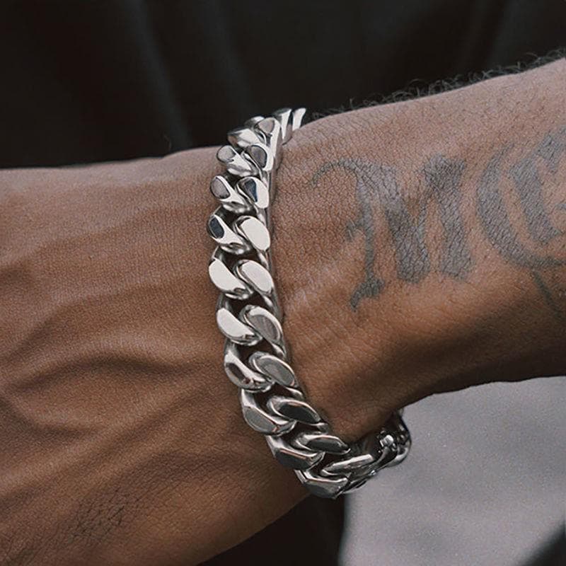 Handmade Titanium Steel Cuban Bracelet - Durable, Trendy, Hip-Hop Style for Men