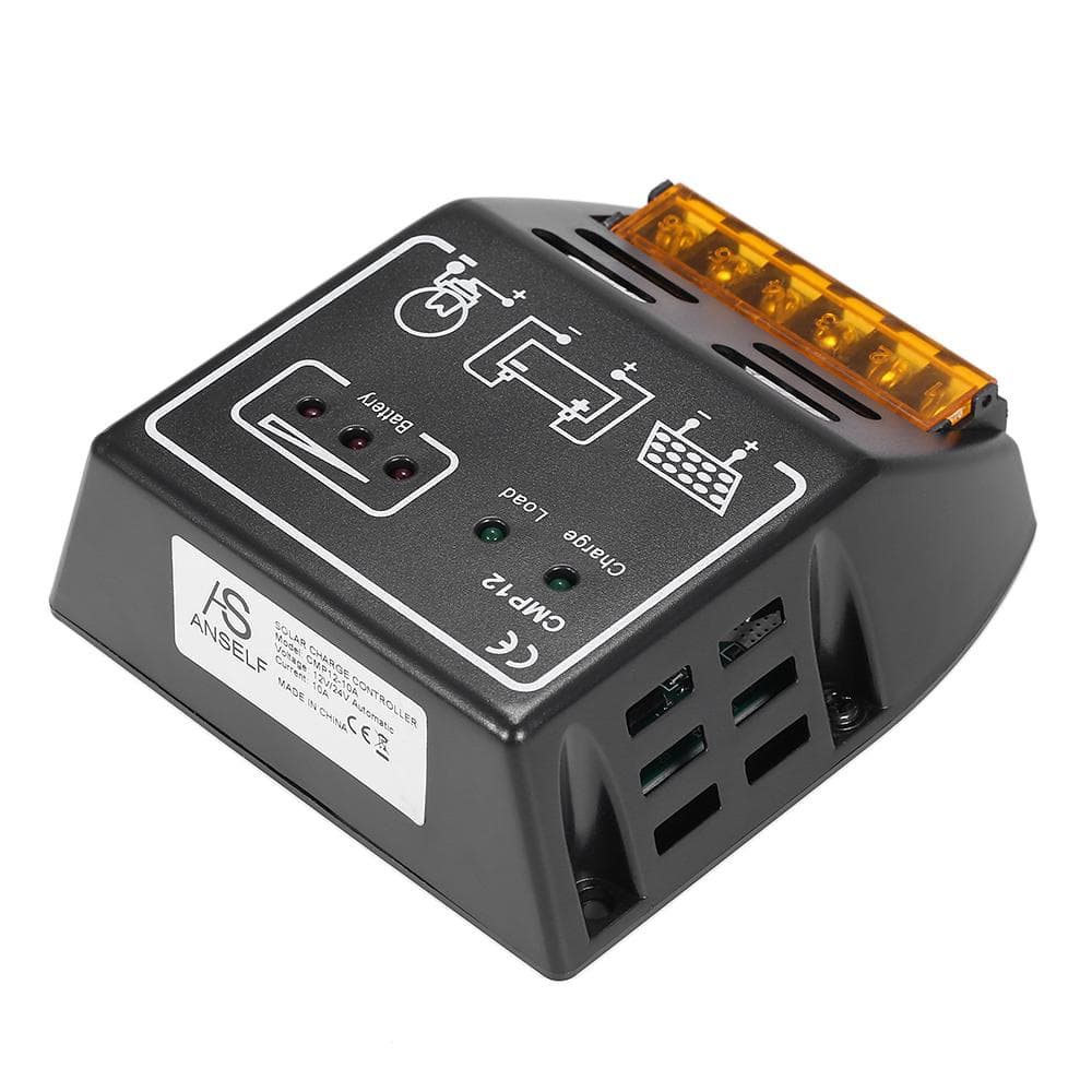 Anself 10A 12V/24V Solar Charge PWM Controller Charging Regulator for Solar Panel Battery Overload