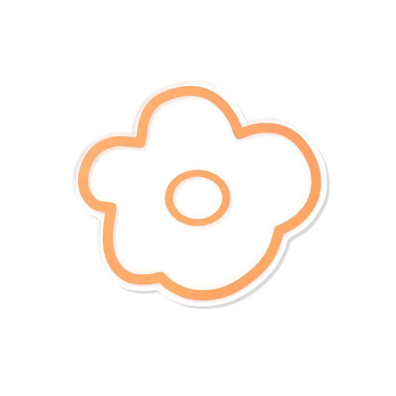 Acrylic Flower Coaster Heat Insulation Cute Flower Transparent Stable NonslipAcrylic Coasters Blue orange