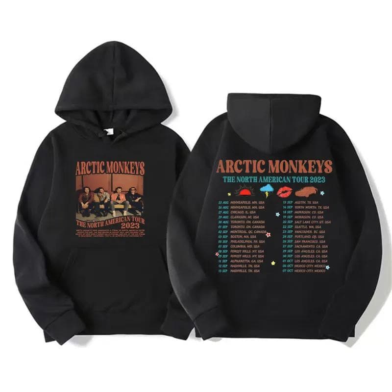 Retro Rock Arctic Monkeys Music Album Graphic Hoodies Men Vintage Oversized Hip Hop Hoodie Punk Sweatshirt Tour Double Sided S