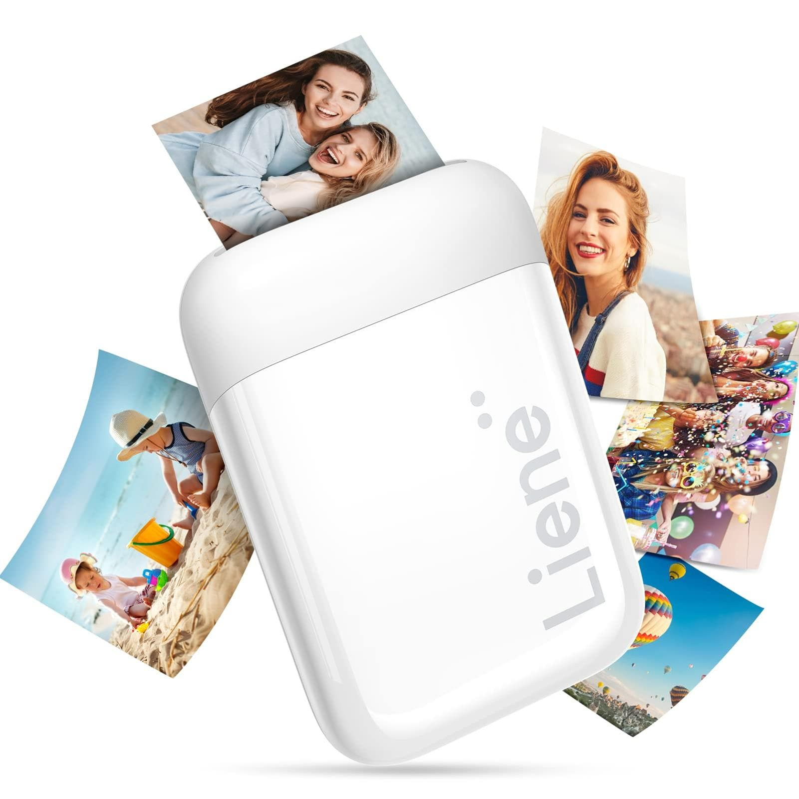 Liene Kiwi 2x3 Inch Mini Photo Printer Wireless Smartphone Instant Picture Printer with 5 ZINK white