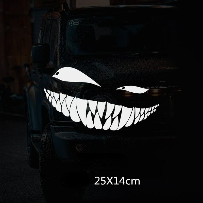 Creative Eyes Bad Smile Car Stickers Motorcycle Decals Funny Auto Body Styling Decoration Window Sticker Vinyl Waterproof white