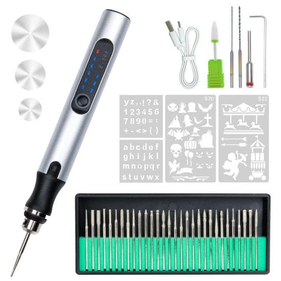 USB Rechargeable Engraving Pen Cordless Mini Electric Engraver Etching Machine Rotary Tool Engraved Jewelry Glass Stone Tool silver