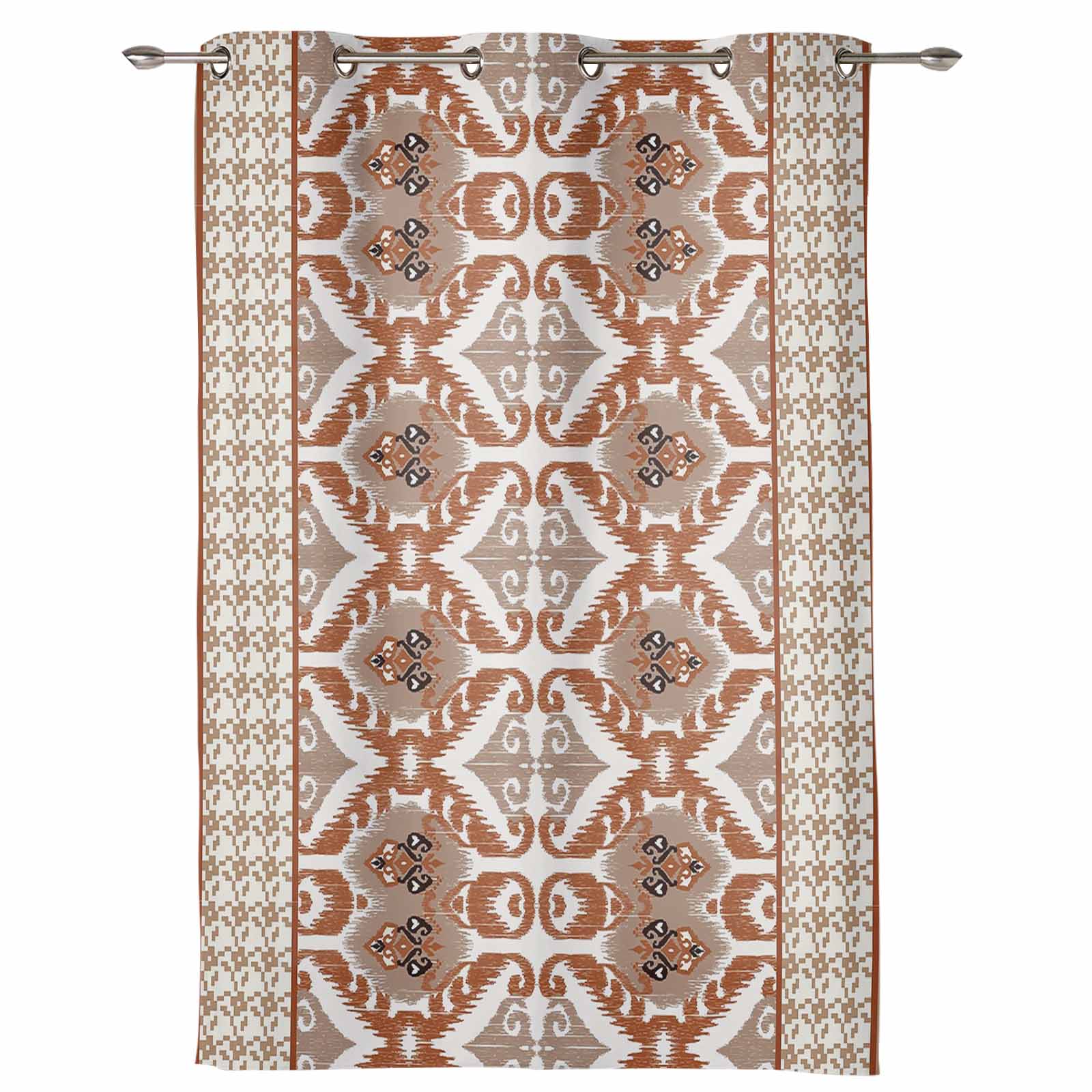 Baroque Flower Pattern Red Window Curtains Scenic Curtains for Living Room Decorative Items Living Room 135W x 60H(cm)