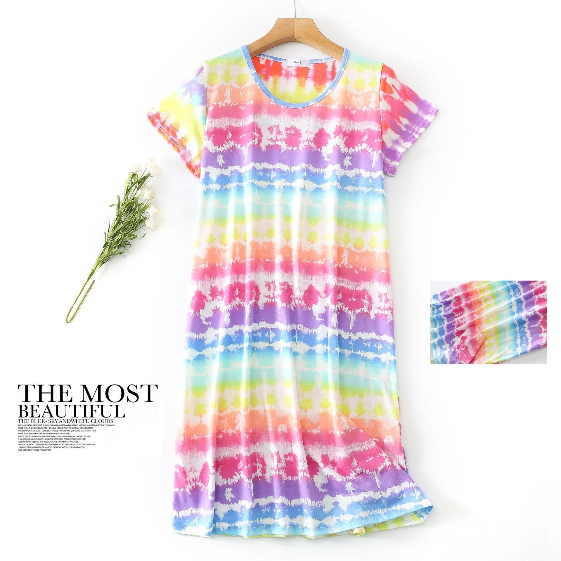 Plus size Summer Women Nightdress Short sleeve Cute cartoon sleepwear sweet O Neck Nightgowns Pyjamas Lady's Cotton sleepdress M