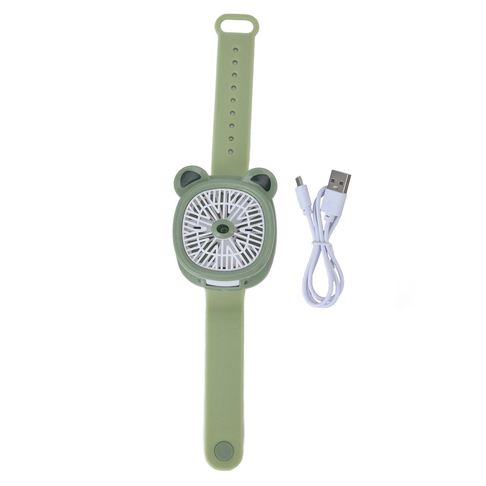 Cartoon Watch Fan USB Charging Plastic Wrist Fan Wireless Mini Watch Fan with Detachable Strap Fan