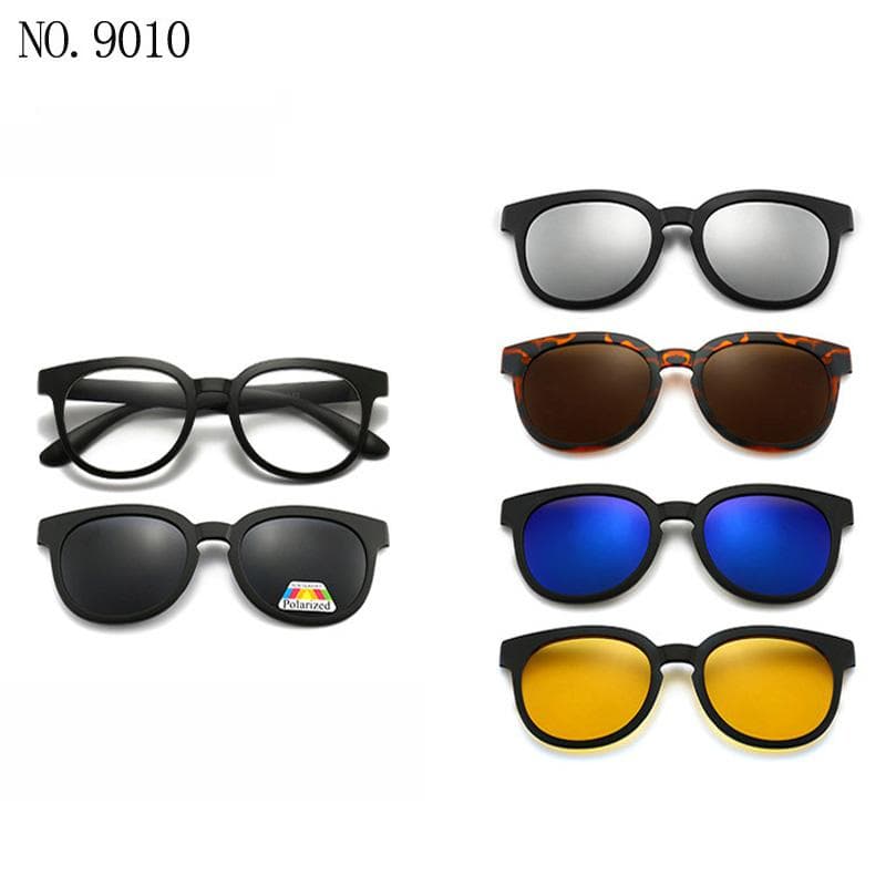 5 Lenes Magnet Clip Sunglasses Square Men Gray TR90 Frame Custom Prescription Women Myopia Glasses UV Protection SHOW AS PICTURE