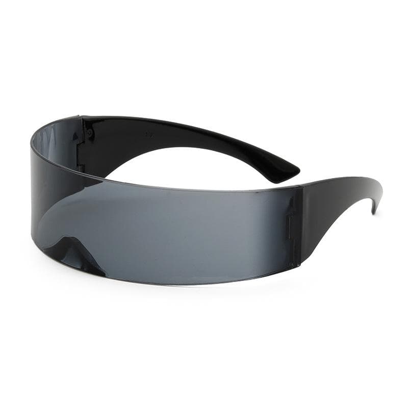 Futuristic Narrow Cyclops Visor Sunglasses UV400 Mirrored Lens Laser Eyewear for Men Stylish Costume Glasses