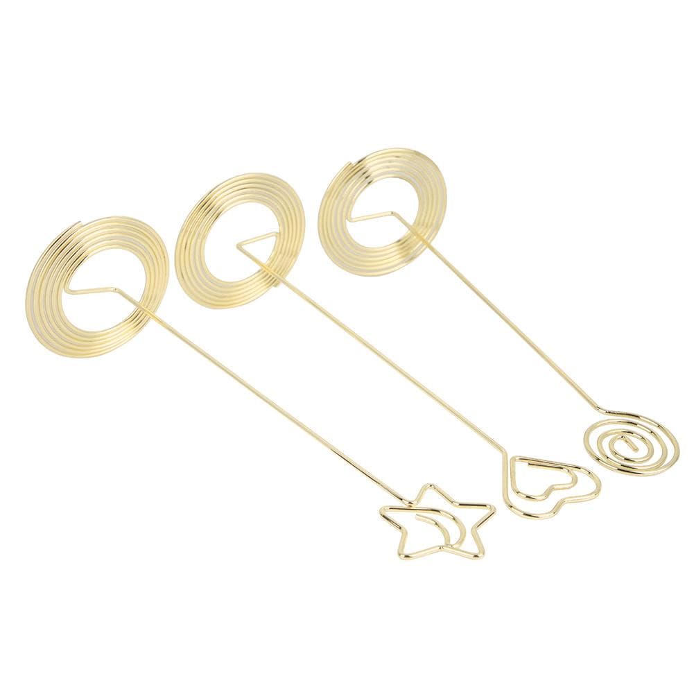 3PCS 220mm Memo Clip Holder Card Picture Note Table Number Stand Office Desk OrganizerGold gold