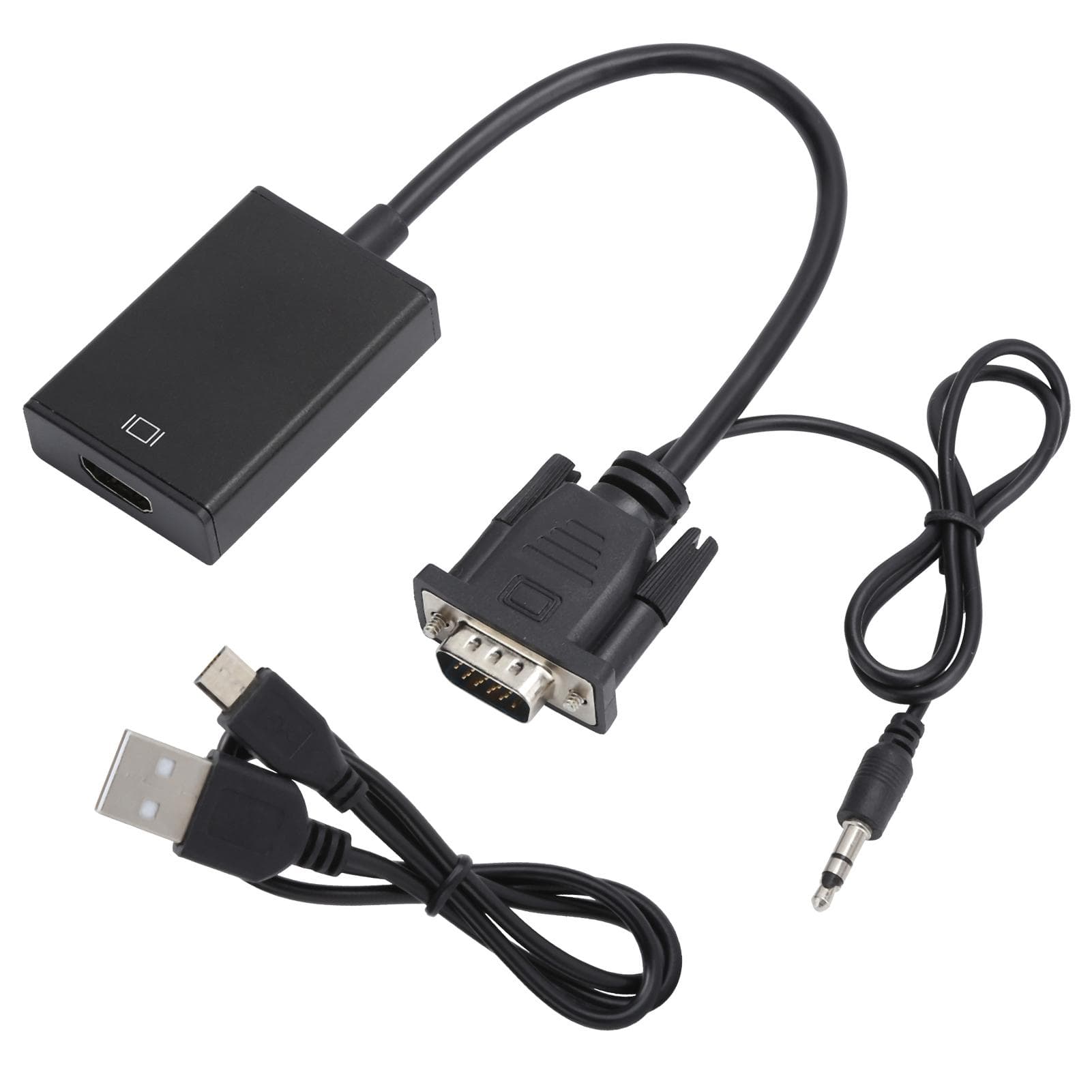 Signal Converter Analog to Digital Conversion with o Power Supply HD Cable Adapter E305Black black