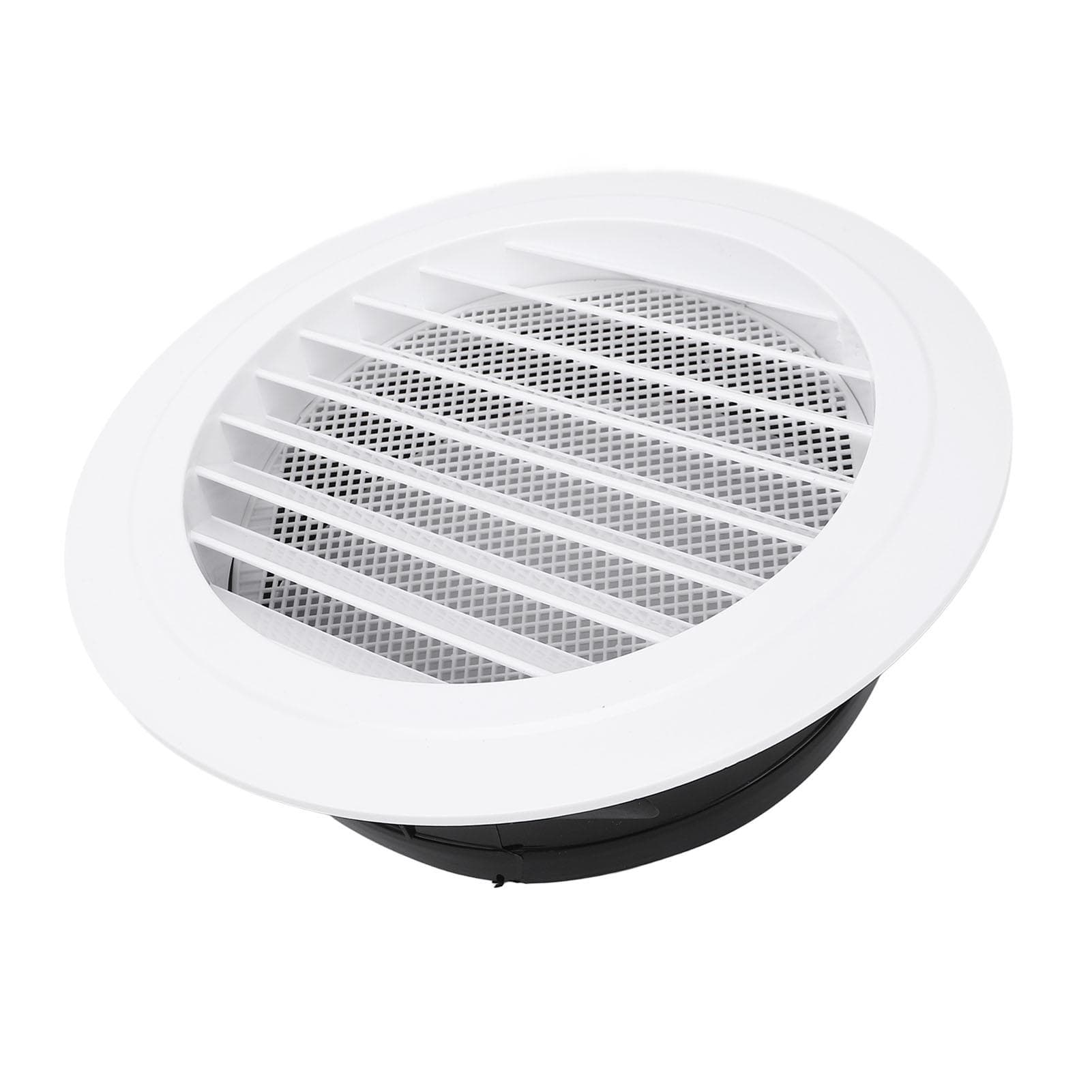 200mm Round Vent Cover White ABS Plastic Slant Louver Vent Grille Cover for Bathroom Kitchen Office