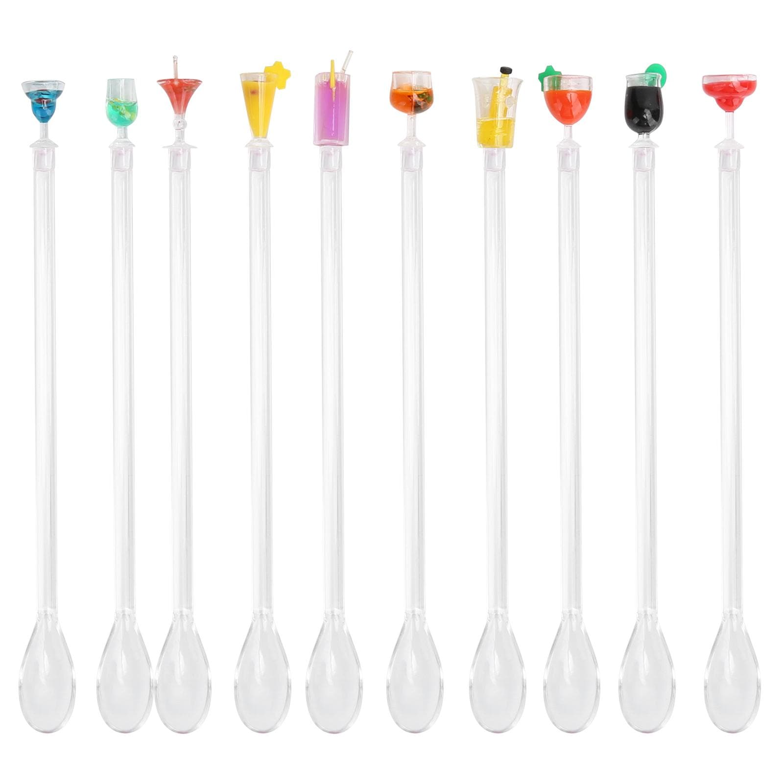 10PCS Cute Cocktail Drink Mixer Bar Stirring Mixing Sticks Spoons Bar Kitchen AccessoryL