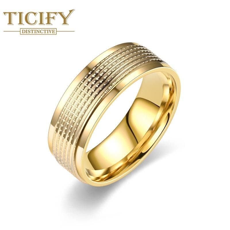 New Product Titanium Steel Men's Ring Fashion Temperament Business Style Couple Ring Gandal Jewelry 7 gold