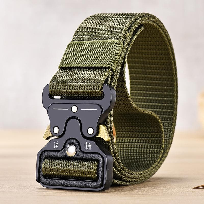 Men's Belt Army Outdoor Hunting Tactical Multi Function Combat Survival High Quality Marine Corps Canvas For Nylon Belt 125cm green