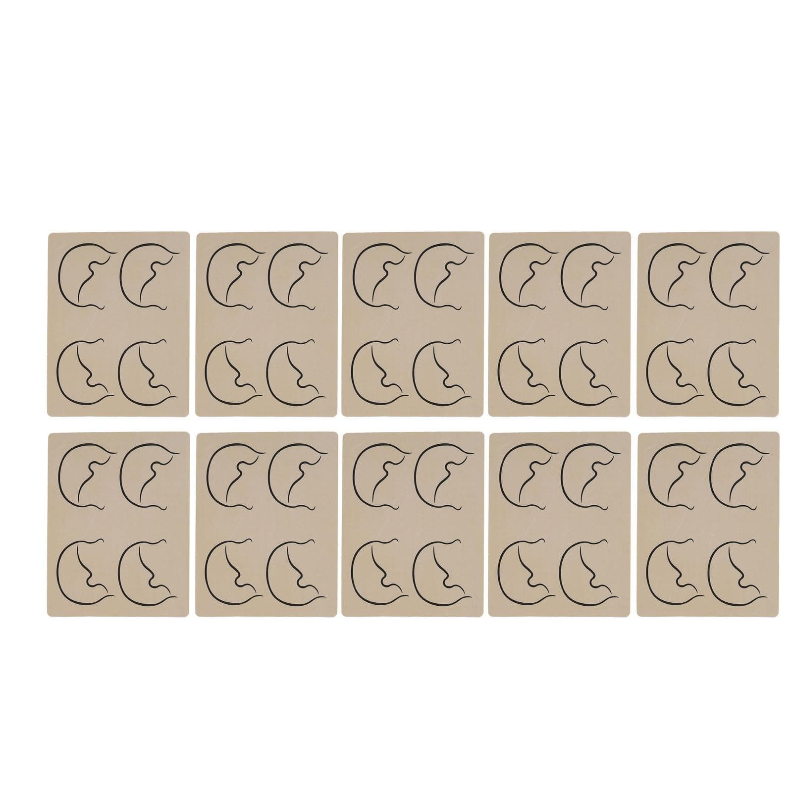 10pcs Scalp Tattoo Practice Skin Double Sides Pre Print Scalp Training Skin Micropigmentation