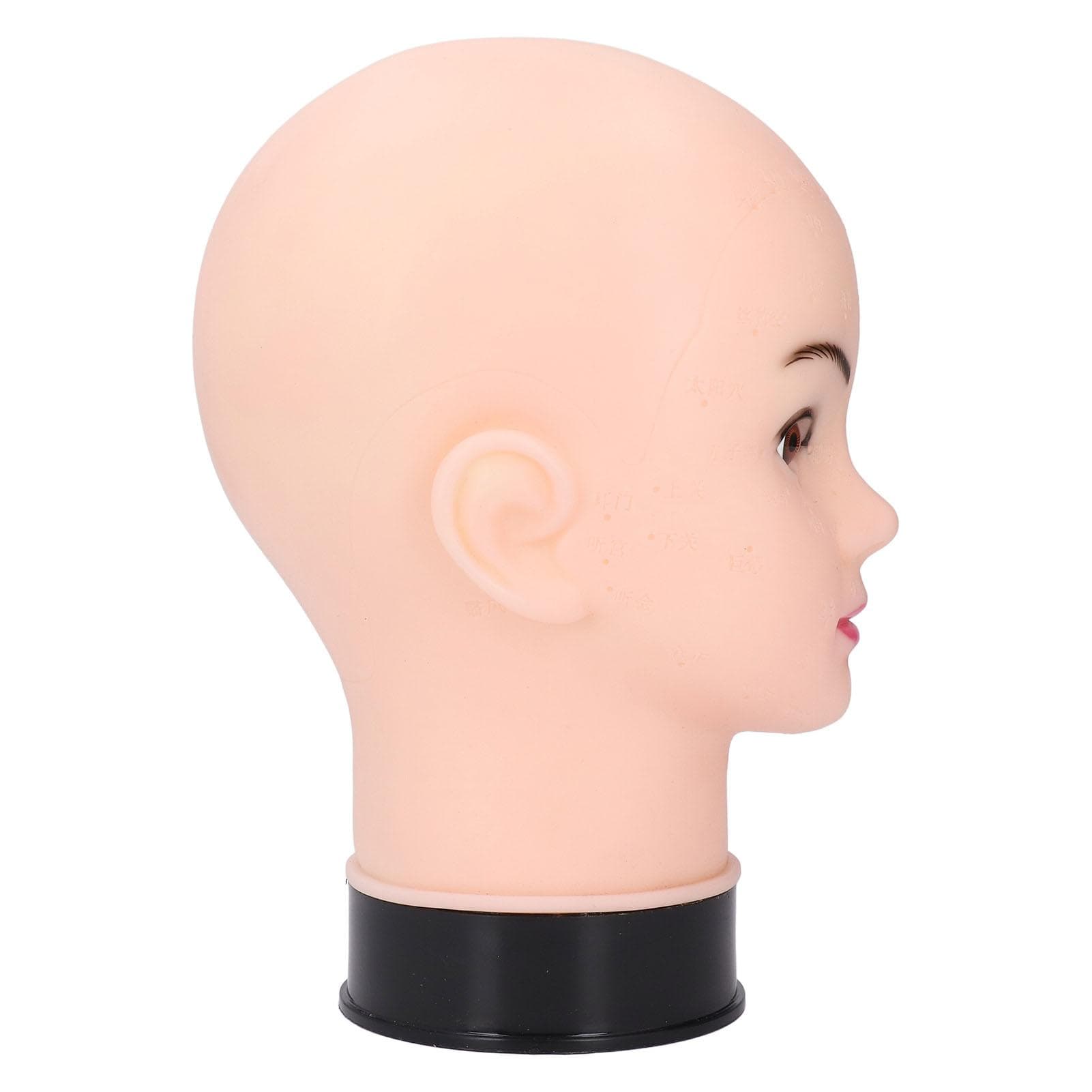 Bald Mannequin Head Silicone Professional Practice Training Head for Beauty Makeup Wigs Hats