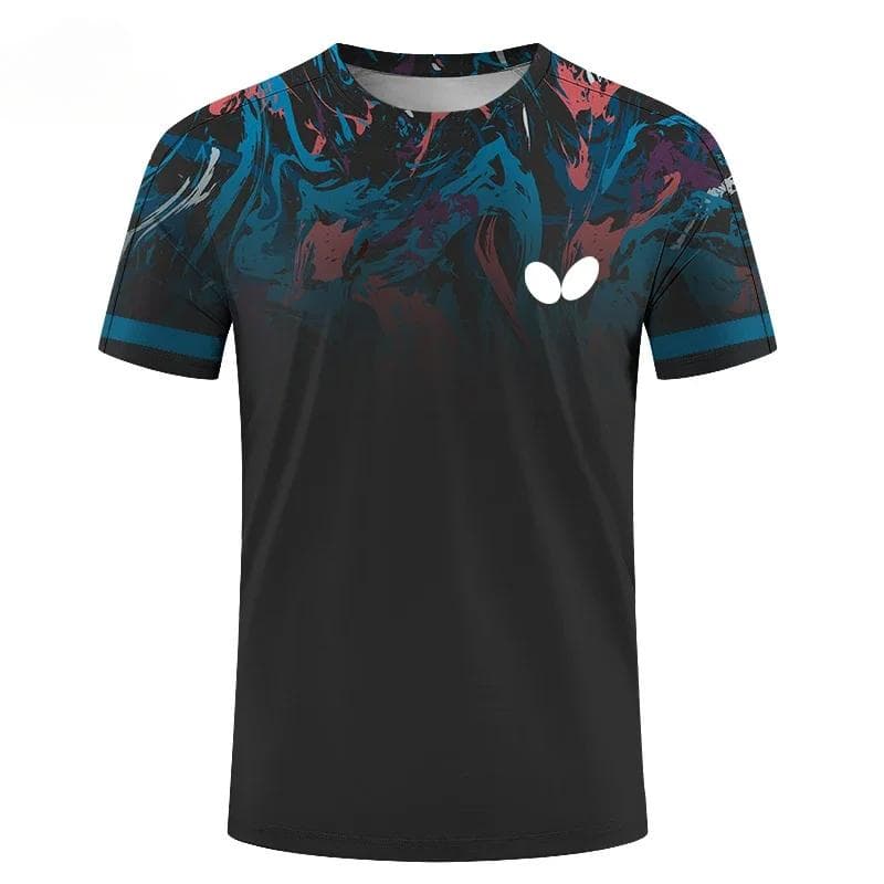 Men's T-shirt Quick Drying Sport Tennis Clothes Fashion 3D Printing Badminton Uniforms Women Training T Shirt Men's Tops Tees 4XL