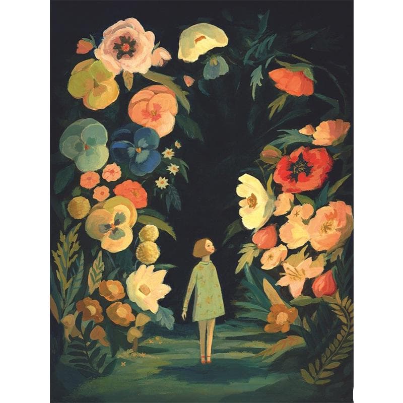 Diamond Painting cartoon mosaic Cross Stitch Girl in the garden Diamond Embroidery 20X30CM