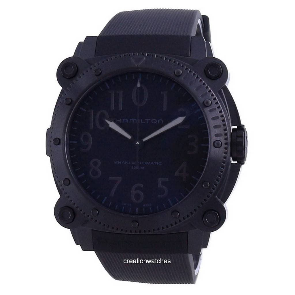 Hamilton Khaki Navy Belowzero Automatic Diver's Titanium H78505330 1000M Men's Watch black