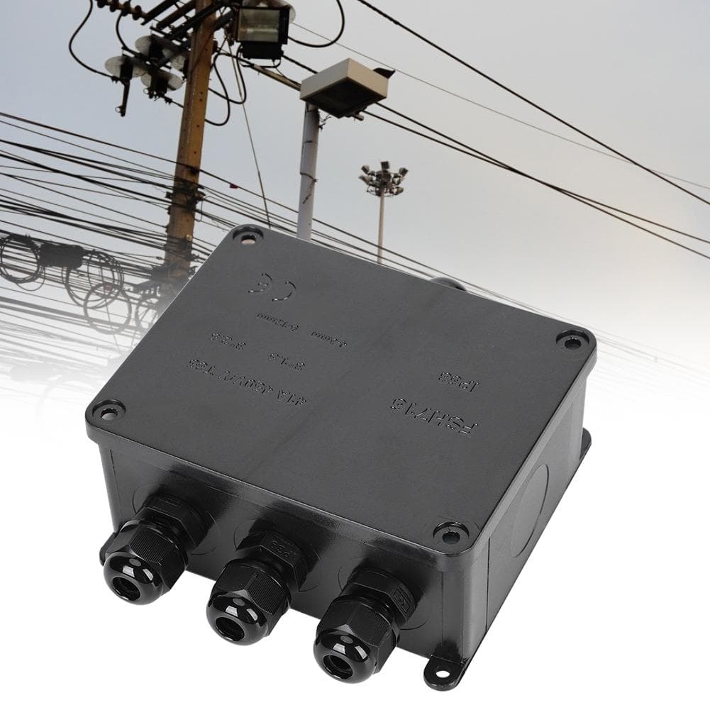 Waterproof Junction Box Outdoor Cable Connector Case Electronic Enclosure IP68 PC Black
