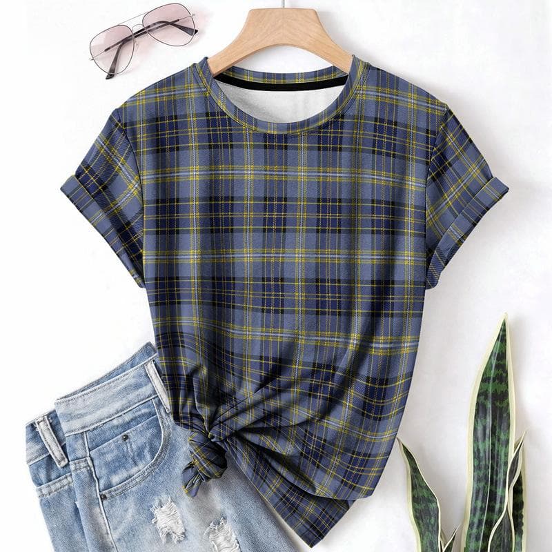 Striped Casual Sports Women's T-shirt Summer Round Neck Short Sleeved Element Pattern Checkered Loose Fit T-shirts 6XL