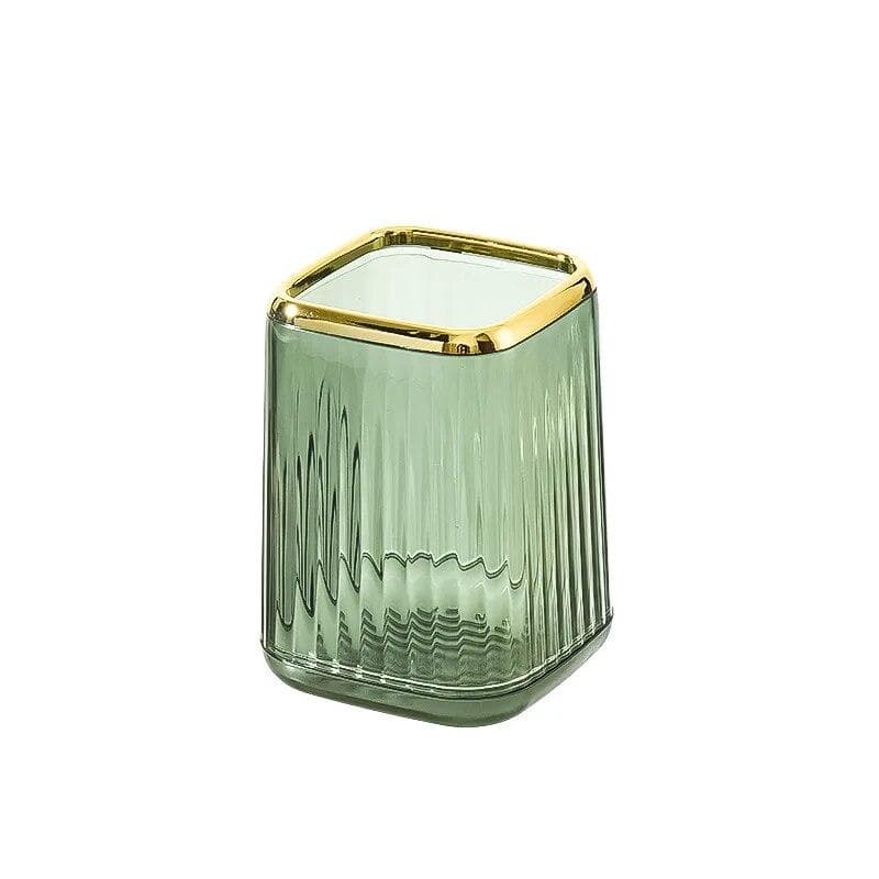 1Pc Makeup Brush Storage Bucket Table Office Desktop Pen Holder Cosmetics Storage Box green