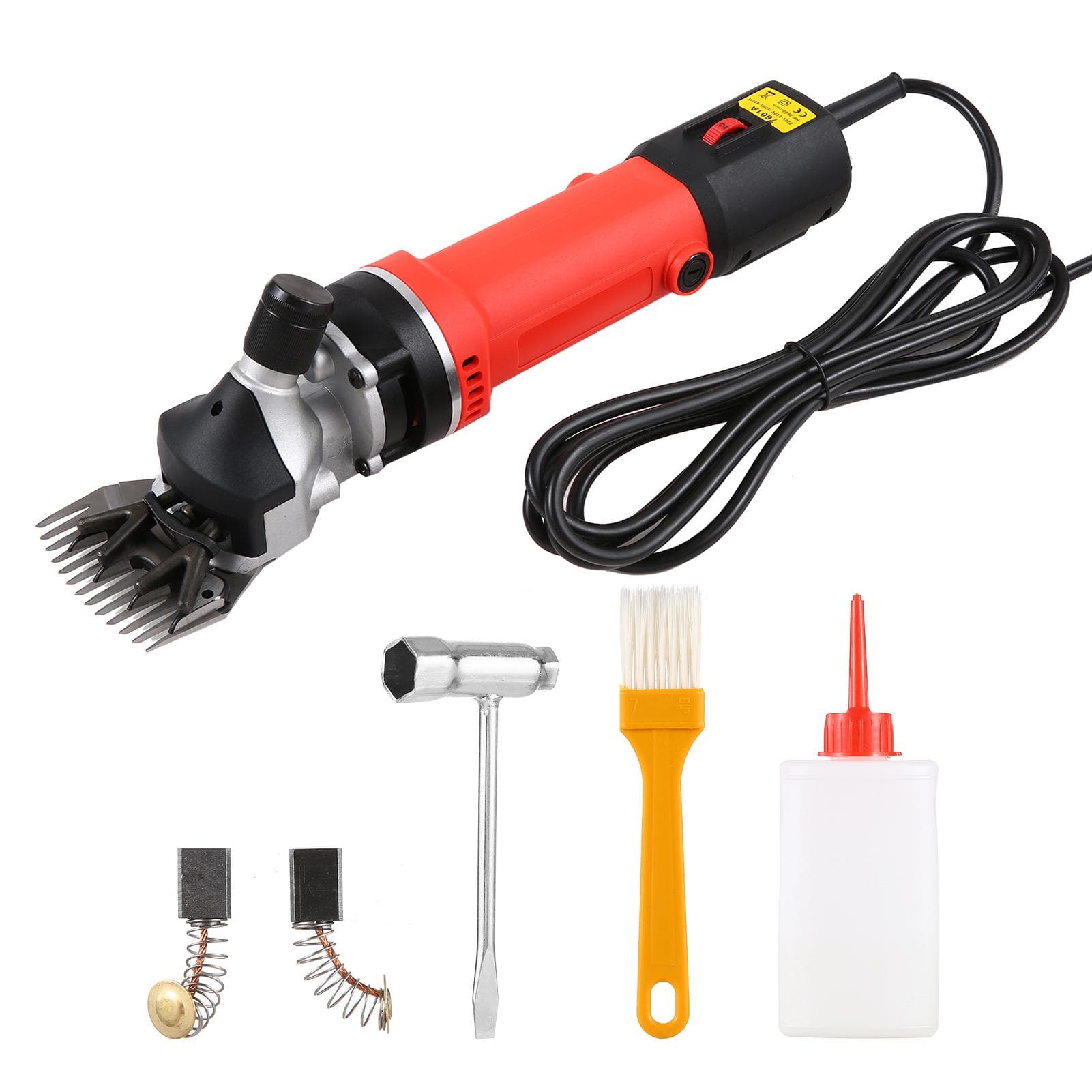 680W Electric Sheep Shears and 6Speed Professional Sheep Shears, Suitable for Shearing the Hair of US PLUG red black