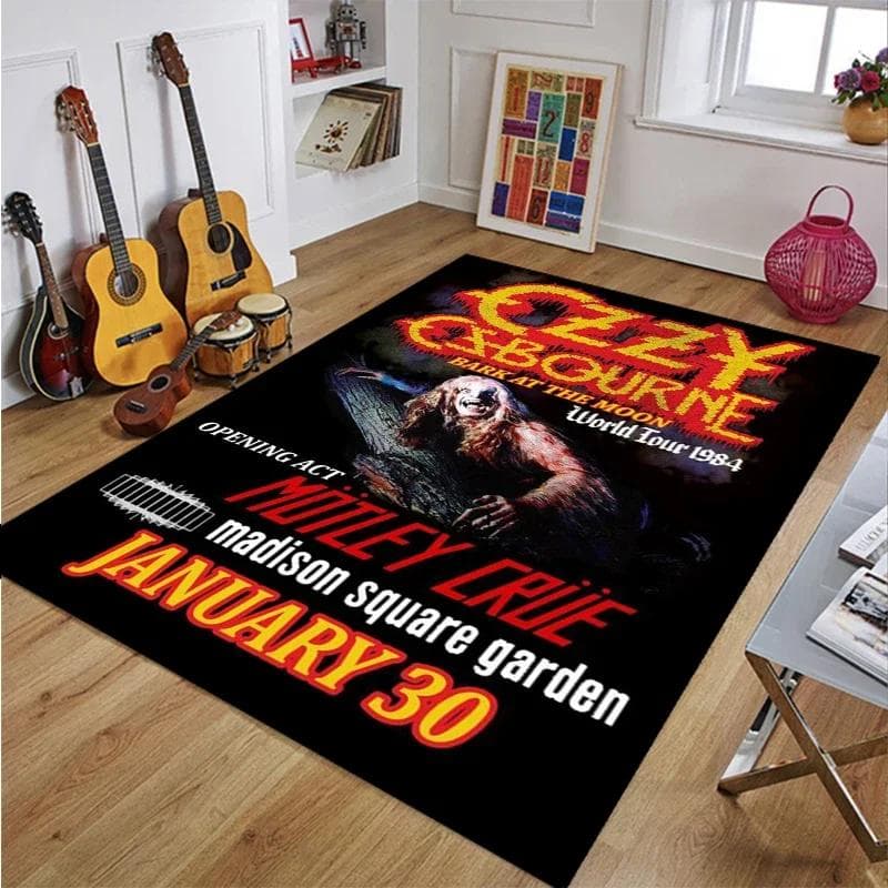 Ozzy Osbourne Band Printed Carpet Living Room Bedroom Fashionable and Aesthetic Anti slip Carpet Photography Props Birthday Gift 160cm by 120cm