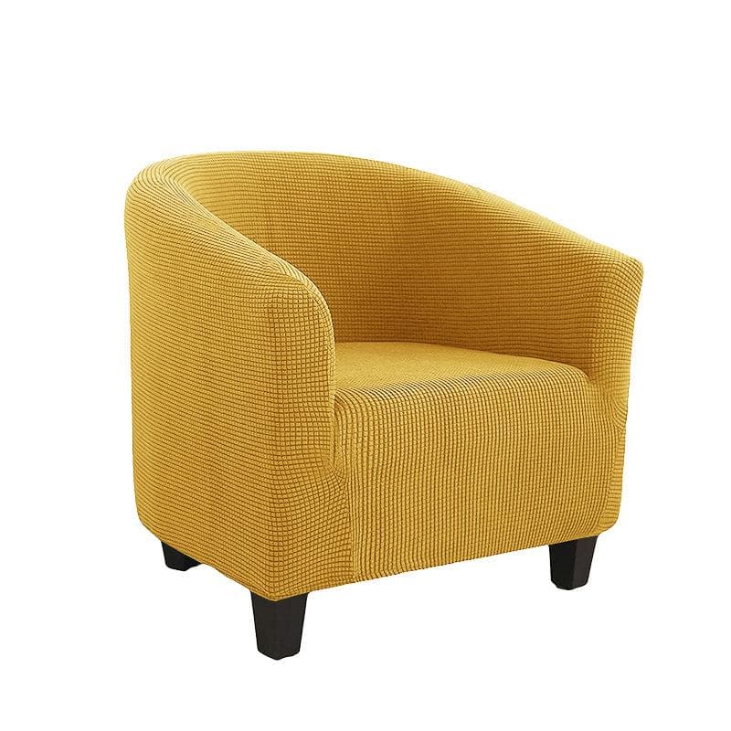 Club Chair Cover Stretch Tub Chair Slipcover Solid Color Sofa Cover Polar Fleece Couch Covers for Study Bar Counter Living Room 1 Pc lemon yellow