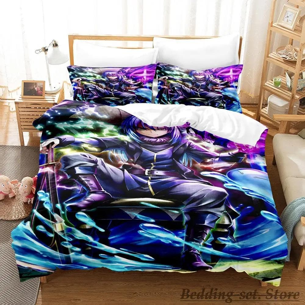 Rimuru Tempest Bedding Set Single Twin Full Queen King Size Bed Set Adult Kid Bedroom Duvetcover Sets Anime Kawaii US Full 200x230cm