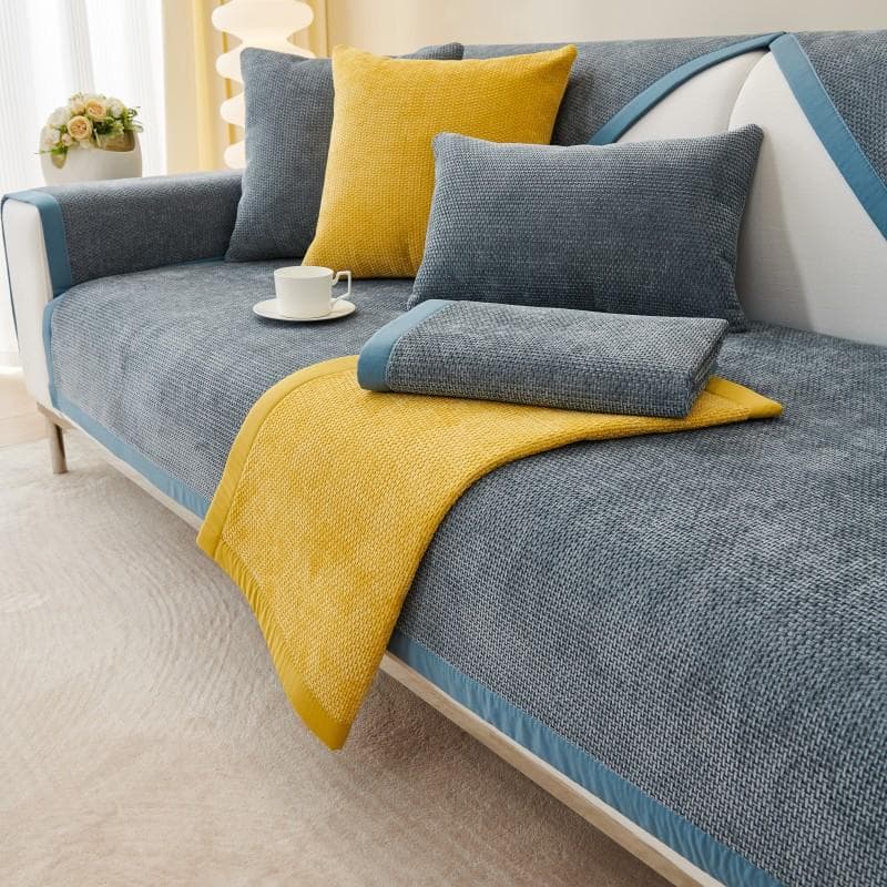Modern Solid Color Sofa Cover Non-Slip Thick Chenille for Living Room Couch Cushion Mat Corner Sofa Cover Sofas Towel Home Decor 70x70cm 1pcs