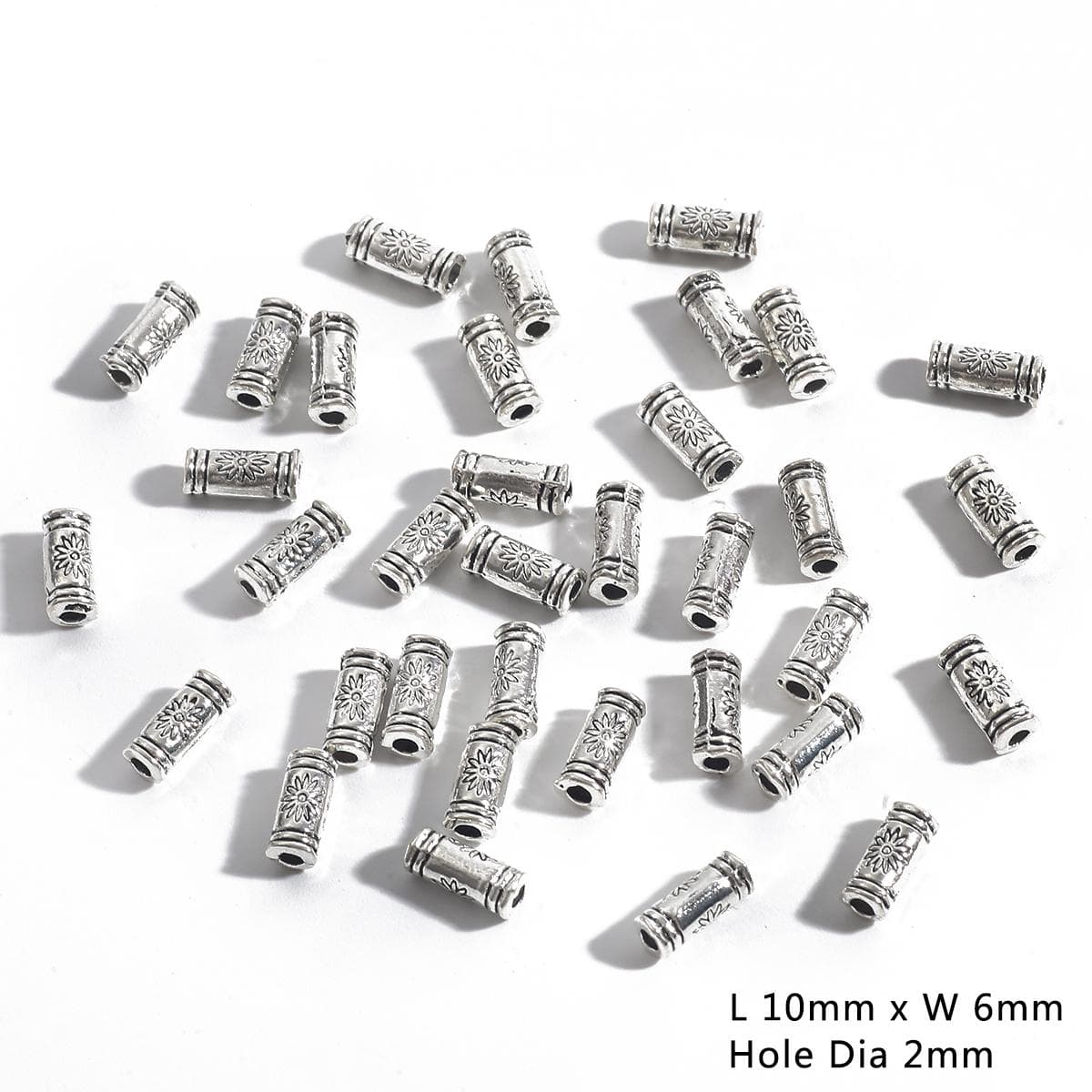 50/100Pcs Vintage Tibetan Silver Loose Metal Beads Designer Decoration Craft Spacer Beads DIY Jewelry Making Bracelet 09 50pcs silver