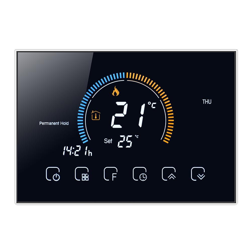 95-240V Wi-Fi Smart Thermostat Programmable Thermostat 5+1+1 Six Periods Voice APP Control Non-wifi black