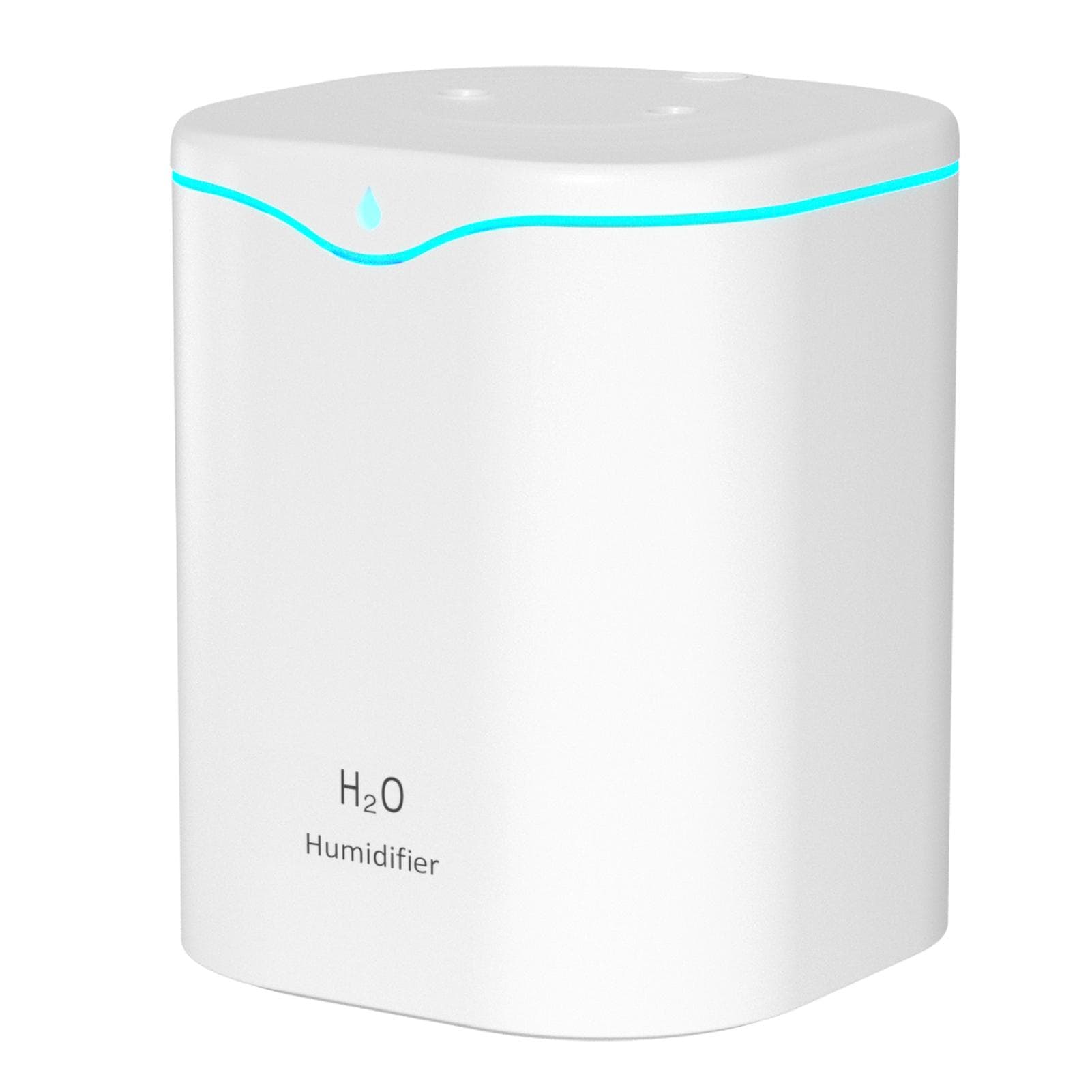 2L Double Spray Humidifiers with LED light Cool Mist Auto Shut-Off Humidifier Portable Desk white