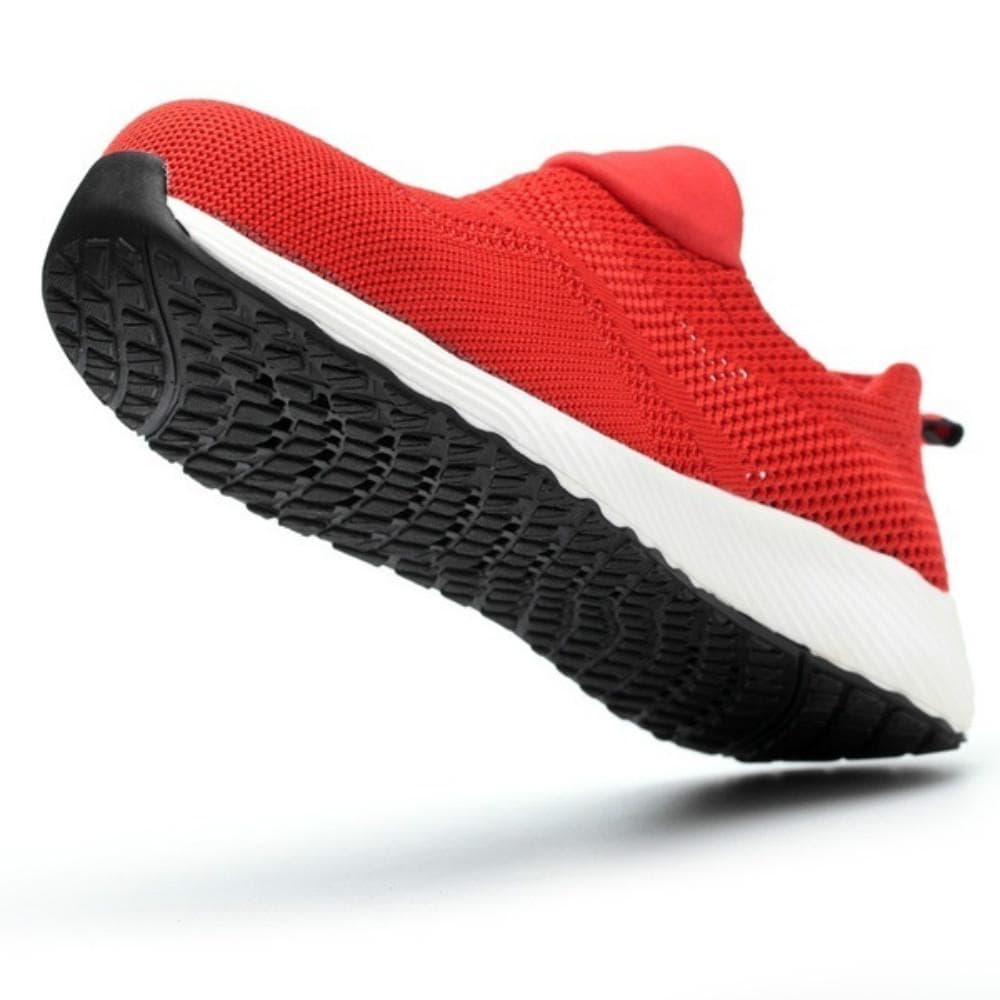 Men's Breathable Lightweight Work Shoes Steel Toe Cap Casual Safety Shoes Hiking Protective Footwear 43 red