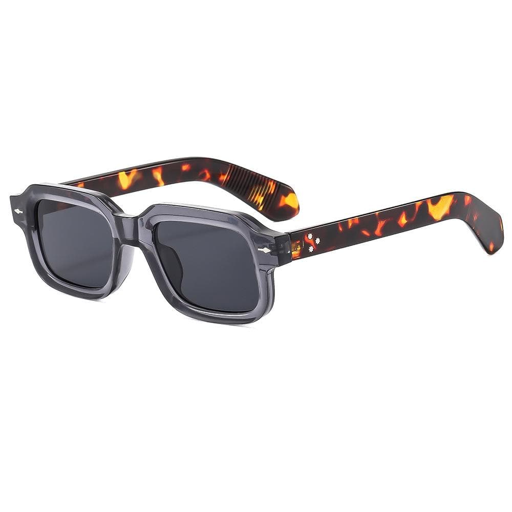 Small Rectangle Sunglasses Thick Frame UV400 Protection Black Blue Square Sun Glasses for Men and Women Other