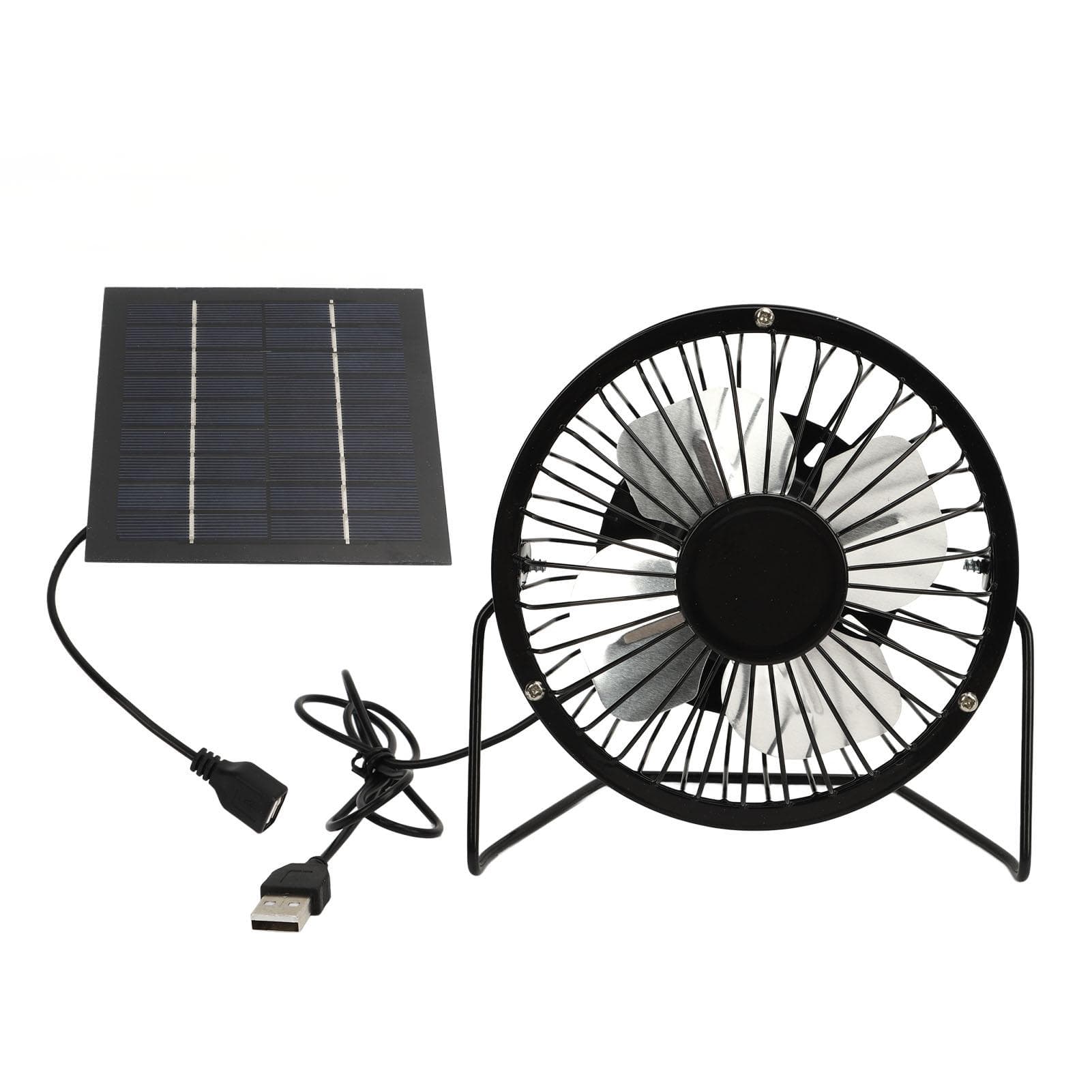 Solar Panel Powered Fan 5W USB 360 Degree Adjustable Solar Panel Greenhouse Fan for Outdoor Chicken