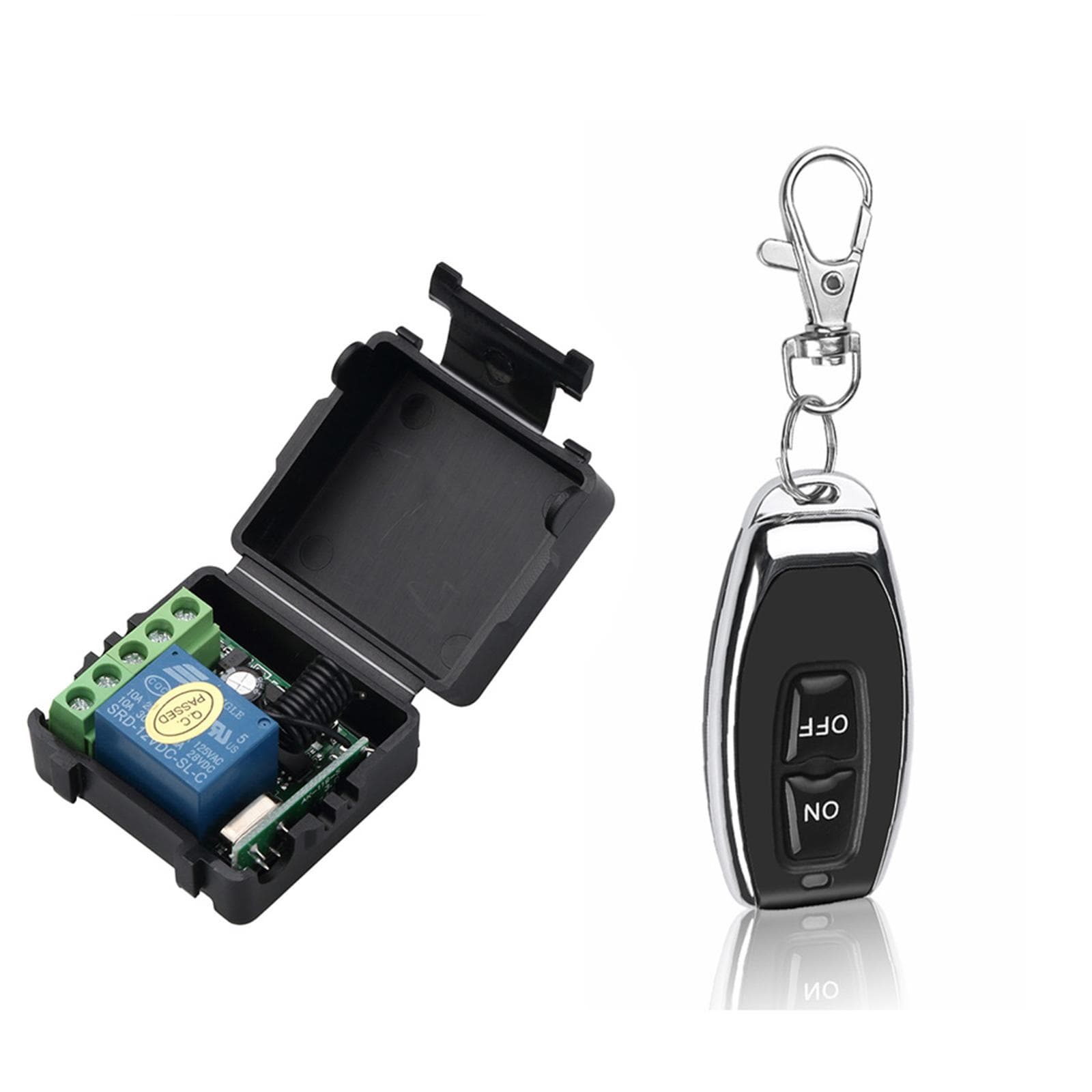 Smart Home 433Mhz DC 12V 1CH Wireless Remote Switch Relay Receiver Transmitter Universal Remote ON-OFF-1 dark green