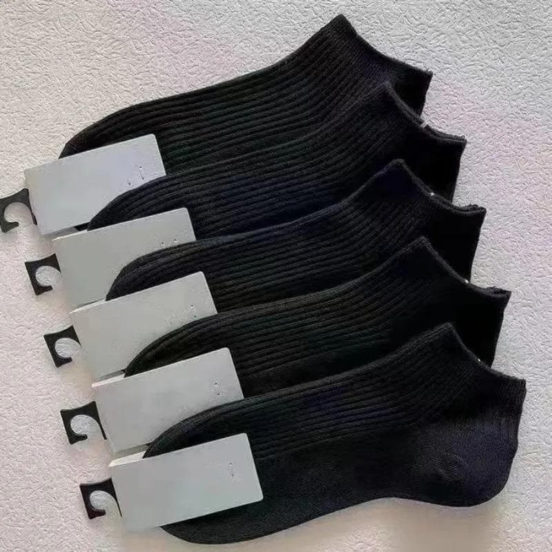 5 Pairs Ankle Socks Women Invisible Sweat-absorbing Girls Low Tube Boat Socks EU 35-40 5pair black