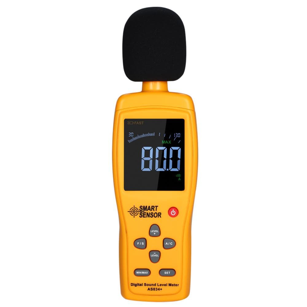SMART SENSOR AS834+ Digital Sound Level Meter Digital Noisemeter LCD Sound orange