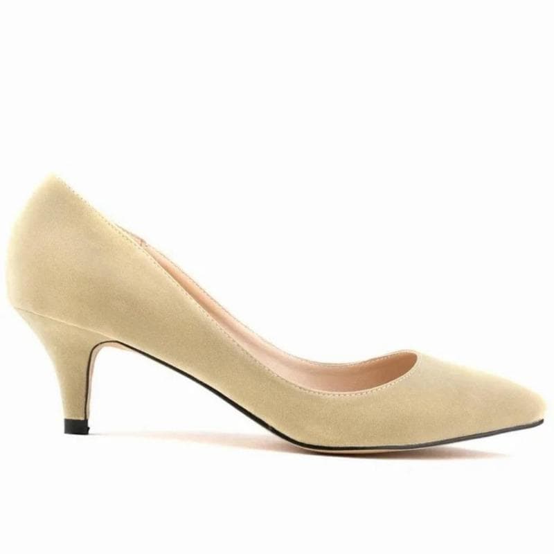 Spring and Autumn Women Shoes High Heels Solid Color Breathable Non Slip Sole Latex Insole Work Wedding Shoes shoe 35 nude