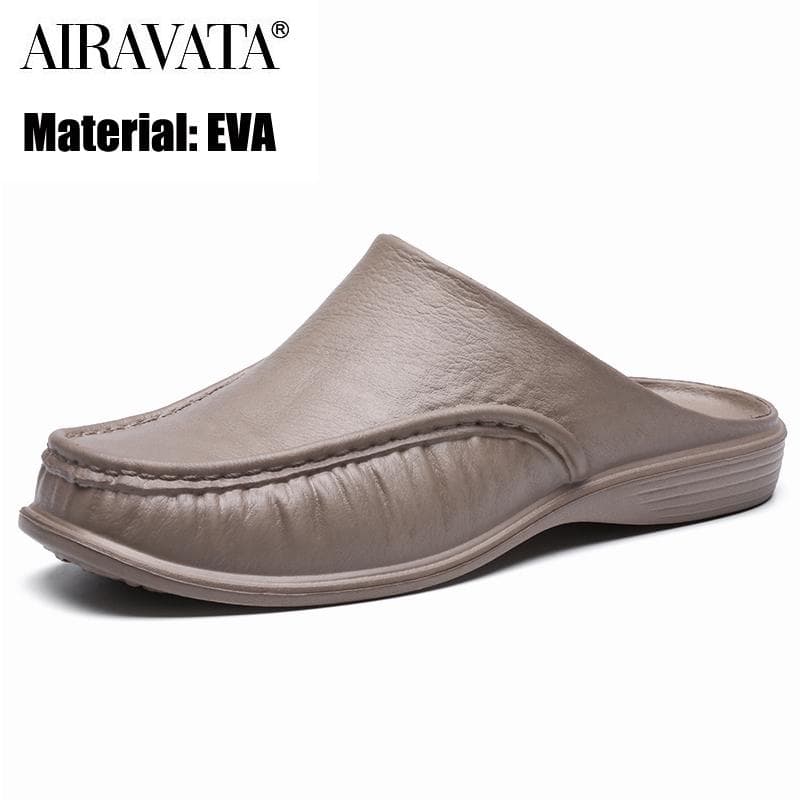 Men EVA Slippers Solid Color Fashion Sandals Leisure Shoes Size 40-47 45 khaki